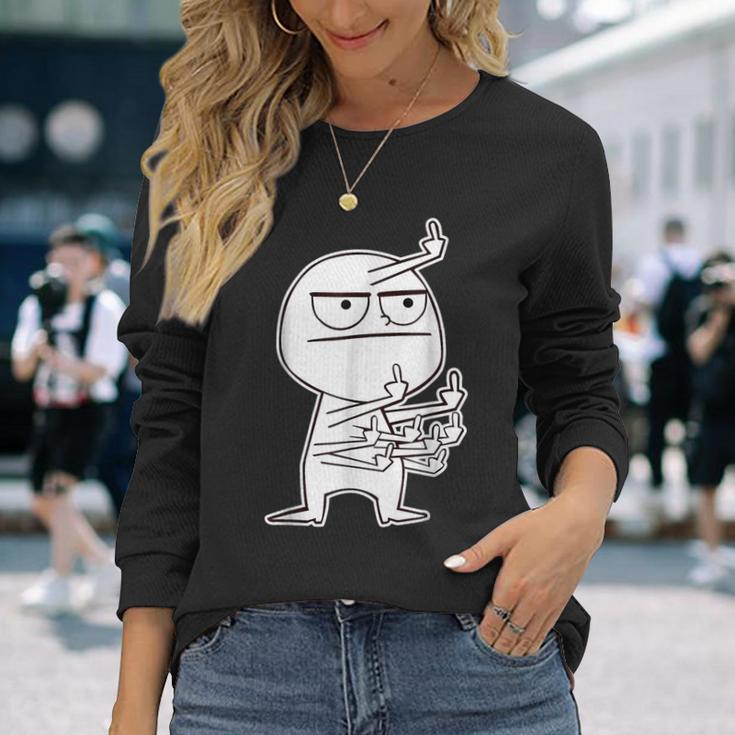 Middle Finger Maniac Long Sleeve T-Shirt Gifts for Her