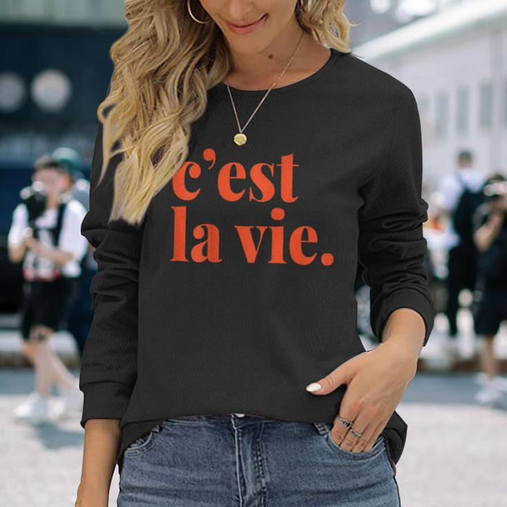 Minimalist French C'est La Vie Langarmshirts Geschenke für Sie