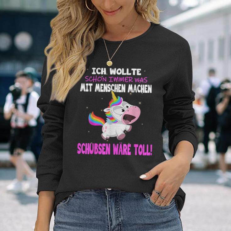 Was Mit Menschen Machen Unicorn Saying Langarmshirts Geschenke für Sie