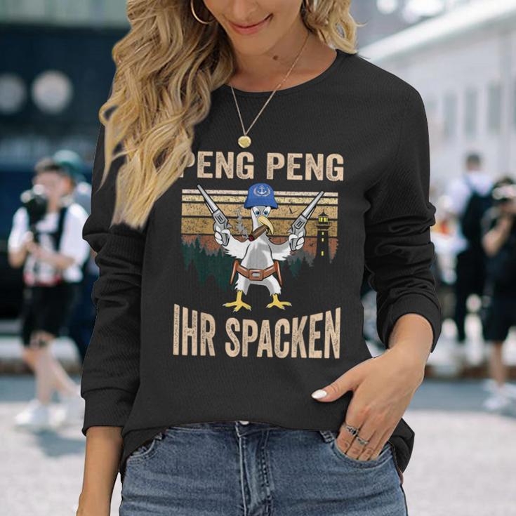 Moinsen Moin Peng Peng Her Spacken Moin Moin Seagull Digga Langarmshirts Geschenke für Sie