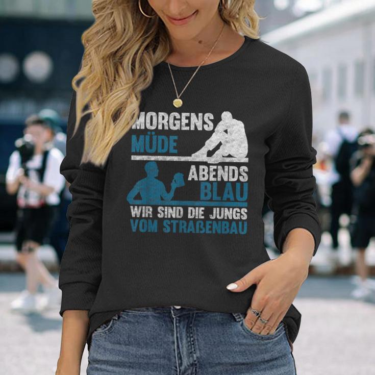 Morgen Müde Abends Blau - Jungen vom Straßenbau Langarmshirts, Deutsch Geschenke für Sie