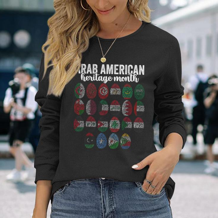 National Arab Heritage American Month Arabic Flags April Long Sleeve T-Shirt Gifts for Her