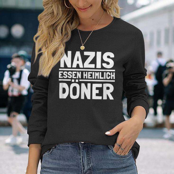 Nazis Essen Heimlich Döner Gegen Nazis Sayings Langarmshirts Geschenke für Sie