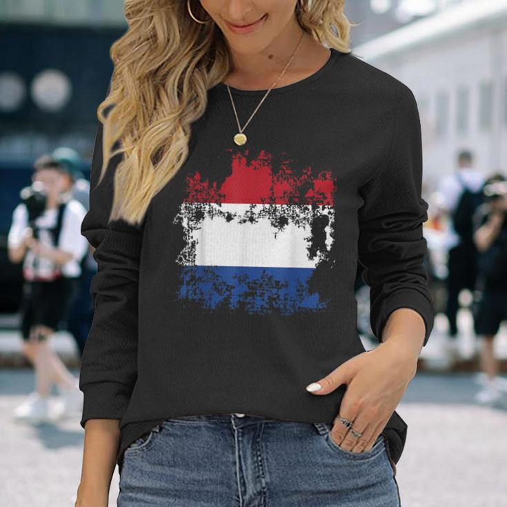 The Netherlands Holland Flag King's Day Holiday Long Sleeve T-Shirt Gifts for Her