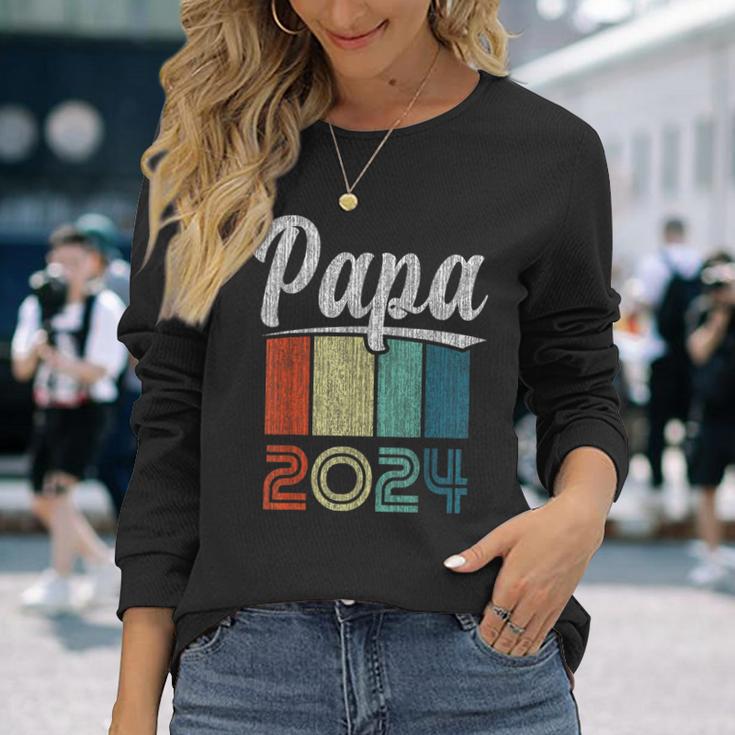 Neuer Papa Frischgebackener Papa Papa 2024 Langarmshirts Geschenke für Sie