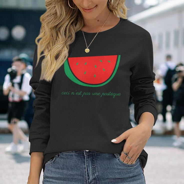 This Is Not A Watermelon Palestinian Territory Flag French Long Sleeve T-Shirt Gifts for Her