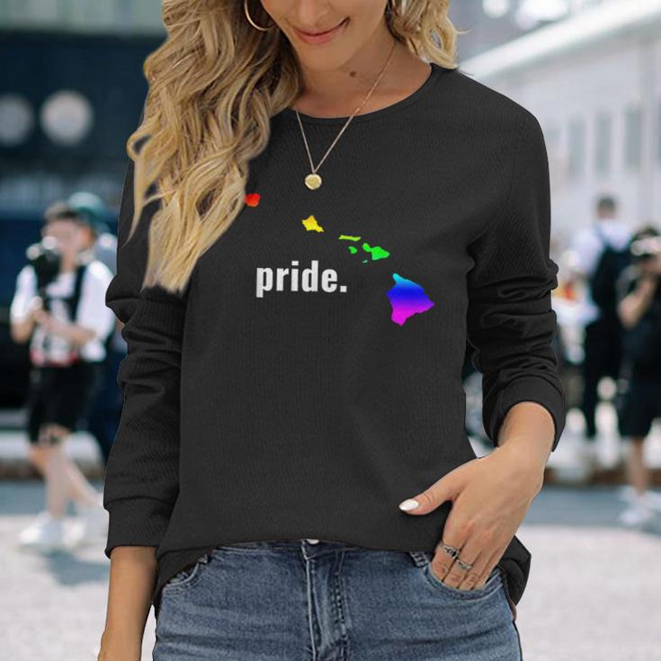 The Official Gay Pride Hawaii Rainbow Long Sleeve T-Shirt Gifts for Her