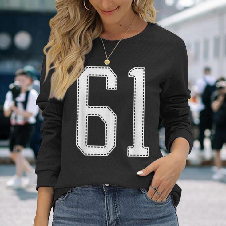 Official Team League 61 Jersey Number 61 Sports Jersey Long Sleeve T-Shirt Gifts for Her