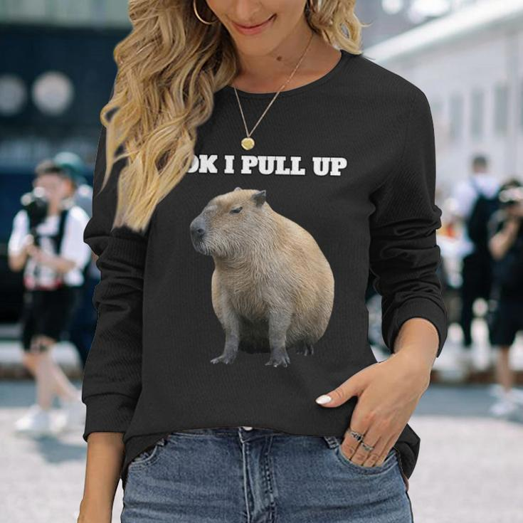 Ok Ich Ziehhe Capybara Hoch Langarmshirts Geschenke für Sie