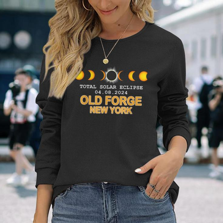 Old Forge New York Total Solar Eclipse 2024 Long Sleeve T-Shirt Gifts for Her