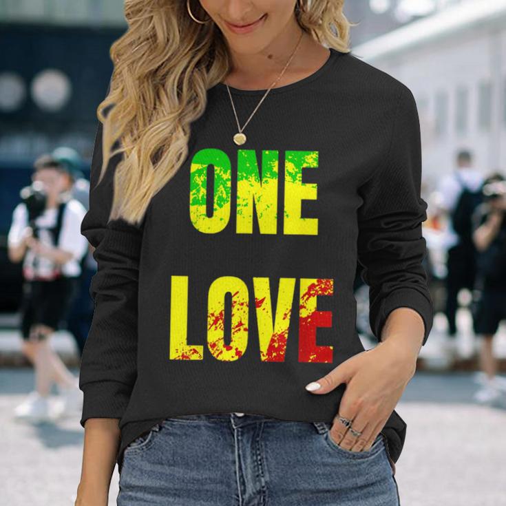 One Love Rastafari Colors For Peace & Reggae Lover Long Sleeve T-Shirt Gifts for Her