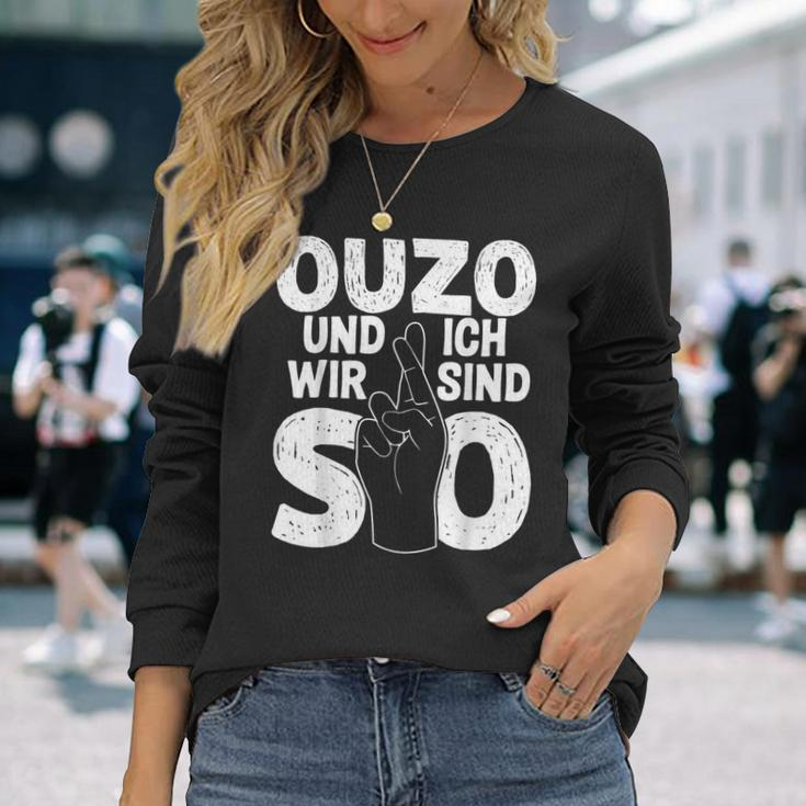 Ouzo Und Ich Greek Slogan Langarmshirts Geschenke für Sie