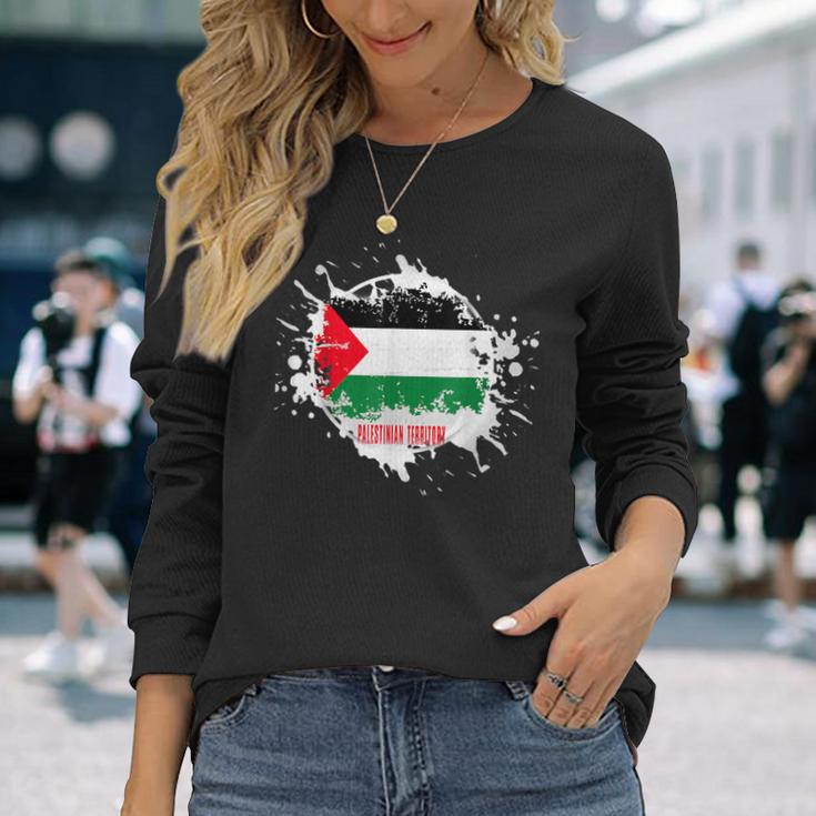 Palestinian Territory Splash Long Sleeve T-Shirt Gifts for Her