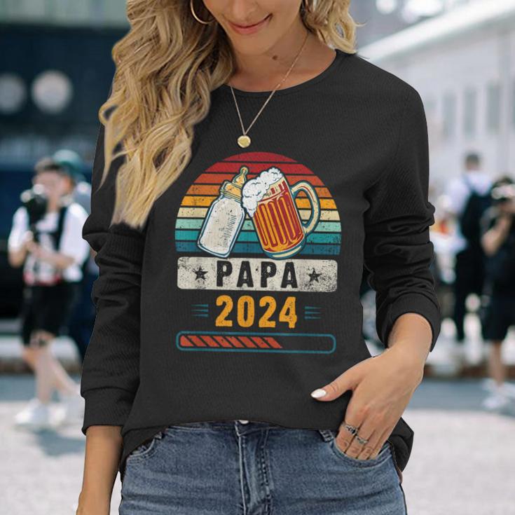 Papa 2024 Babyankündigung Werdender Papa Langarmshirts Geschenke für Sie