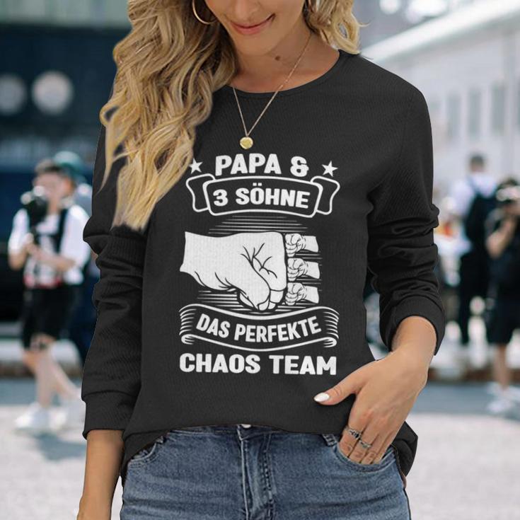 Papa & 3 Söhne Chaos Team Papa 3 Söhne Langarmshirts Geschenke für Sie