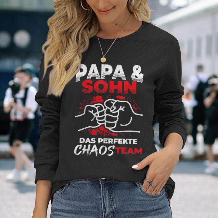 Papa & Sohn Das Perfekte Chaos Team -Atertag Bester Papa Langarmshirts Geschenke für Sie