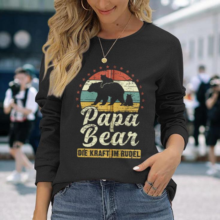 Papa Bear 2 Bären-Welpen Papa 2 Kinderatertag Bär Kapuzenjacke Langarmshirts Geschenke für Sie