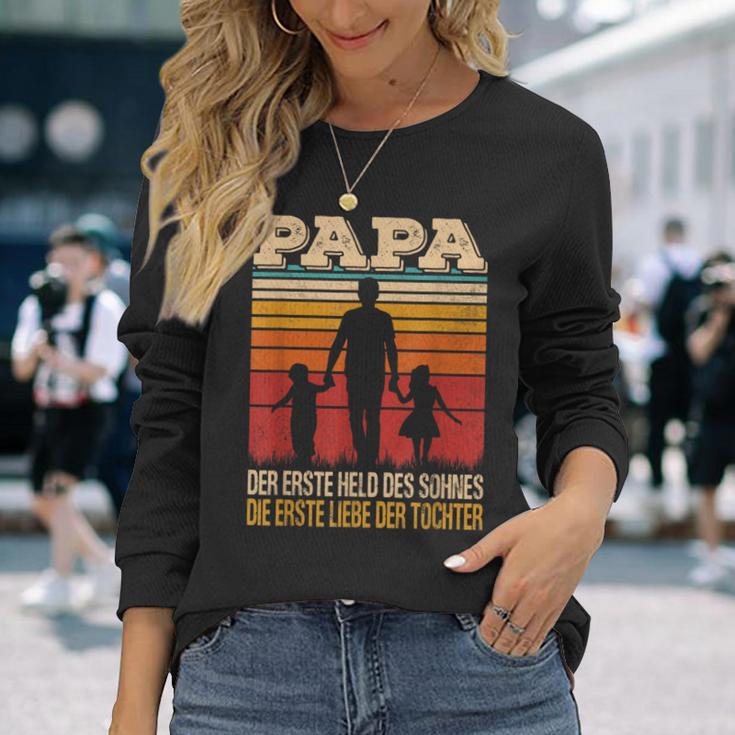 Papa Der Erste Held Des Sohnes Die Erste Liebe Der Tochter Langarmshirts Geschenke für Sie