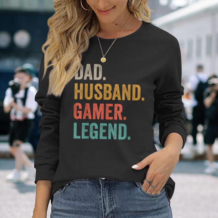 Papa Ehemann Gamer Legendideospielspieler Gaming Dad Langarmshirts Geschenke für Sie