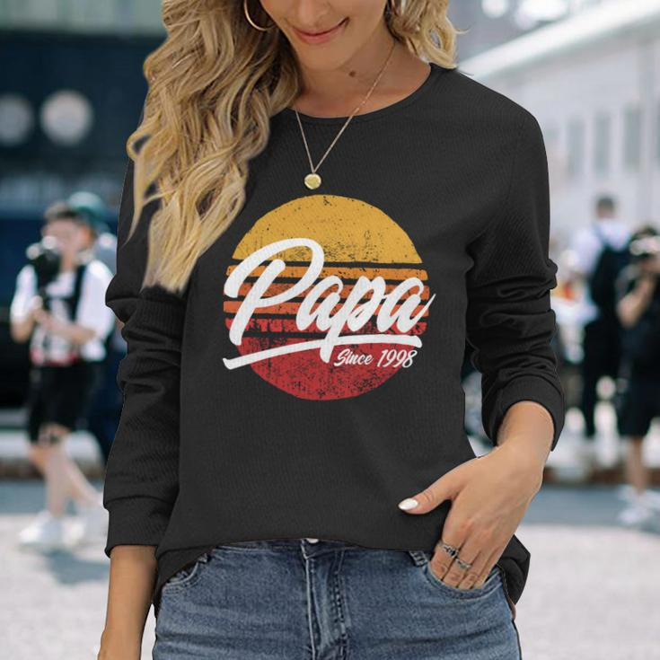 Papa Seit 1998 23 Geburtstag 23 Jahre Als Papa Retro Langarmshirts Geschenke für Sie