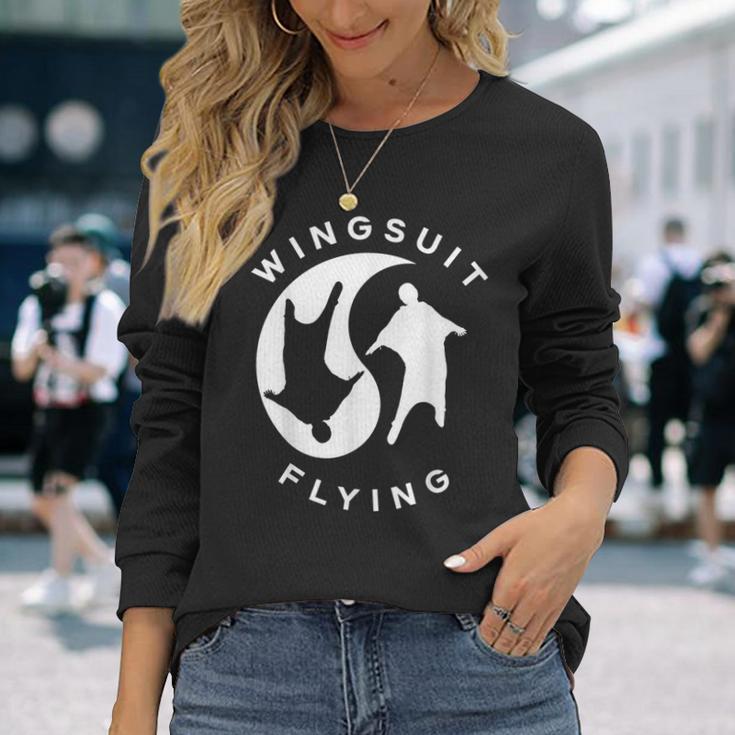 Parachutist Parachuting Skydiver Wingsuit Flying Long Sleeve T-Shirt Gifts for Her