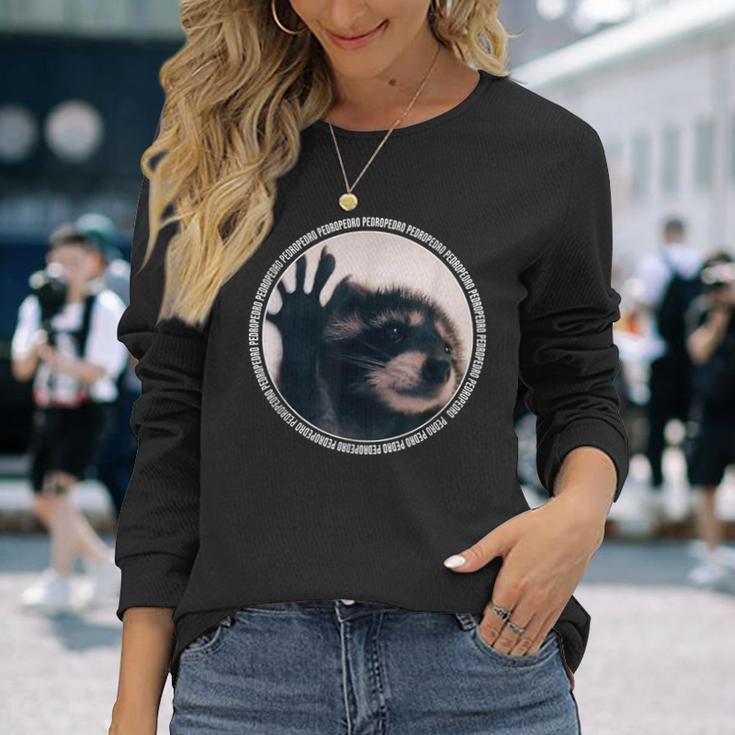 Pedro Raccoon Dancing Meme Long Sleeve T-Shirt Gifts for Her