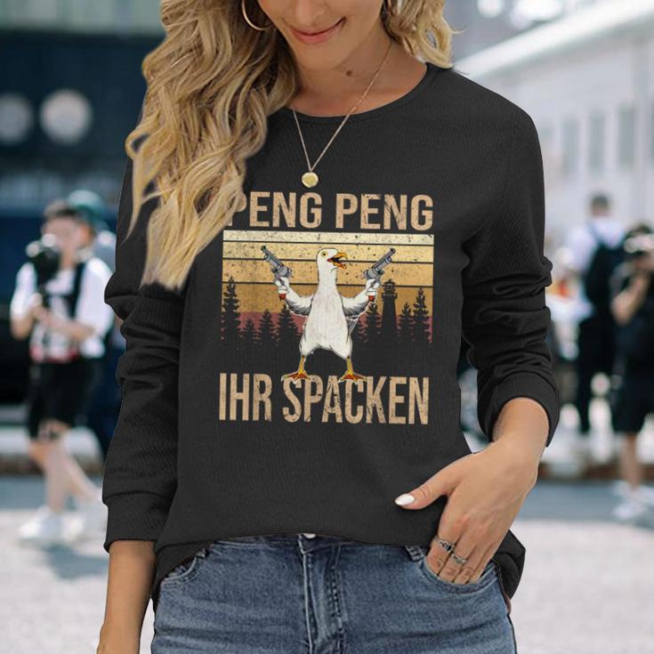 Peng Peng Ihr Spacken Langarmshirts, Vintage Gänse-Design Lustig Geschenke für Sie