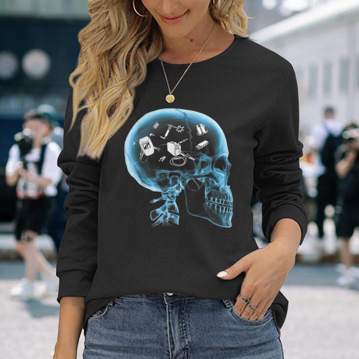 Perfect Welder Tools Gear In My Brain Skull X-Ray Head Long Sleeve T-Shirt Gifts for Her