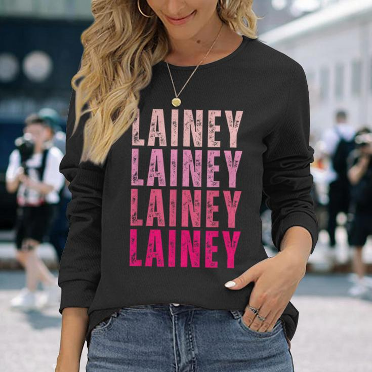 Personalized Name Lainey I Love Lainey Vintage Long Sleeve T-Shirt Gifts for Her