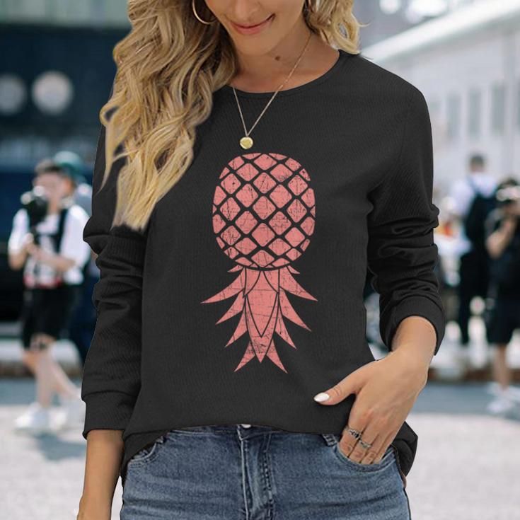 Pineapple Swinger Summer Fruit Gourmetegan Langarmshirts Geschenke für Sie