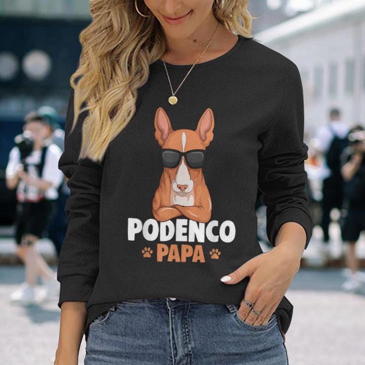 Podenco Dog Papa Podenco Ibicenco Langarmshirts Geschenke für Sie