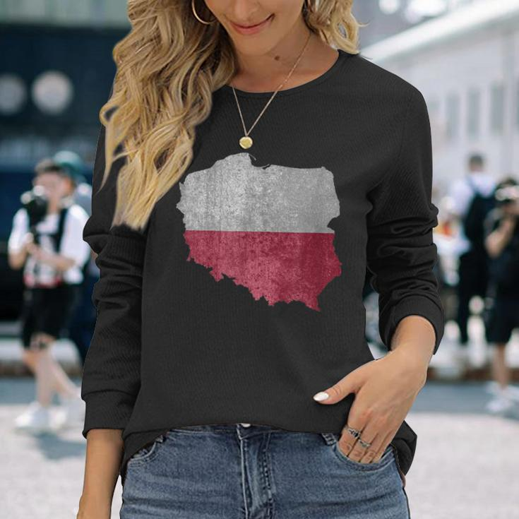 Poland Flag Langarmshirts Geschenke für Sie