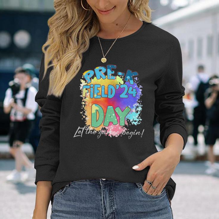 Pre-K School Field Day Trip 2024 Let The Games Begin Long Sleeve T-Shirt Gifts for Her