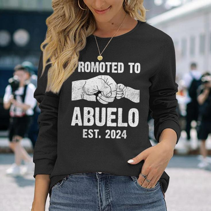 Promoted To Abuelo Est 2024 New Abuelo Father's Day Long Sleeve T-Shirt Gifts for Her