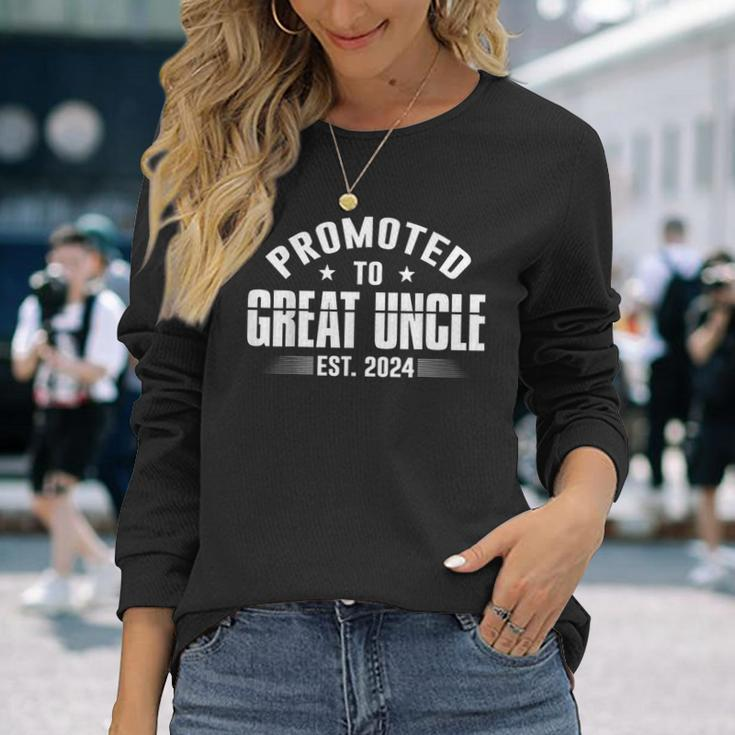 Promoted To Great Uncle 2024 Family Pregnancy Announcement Long Sleeve T-Shirt Gifts for Her