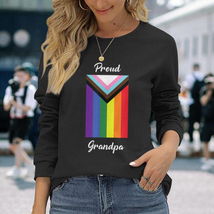 Proud Grandpa Gay Pride Progress Lgbtq Lgbt Trans Queer Long Sleeve T-Shirt Gifts for Her