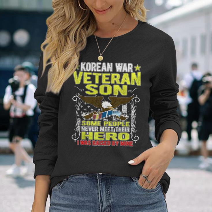Proud Korean War Veteran Son Military Veterans Child Long Sleeve T-Shirt Gifts for Her