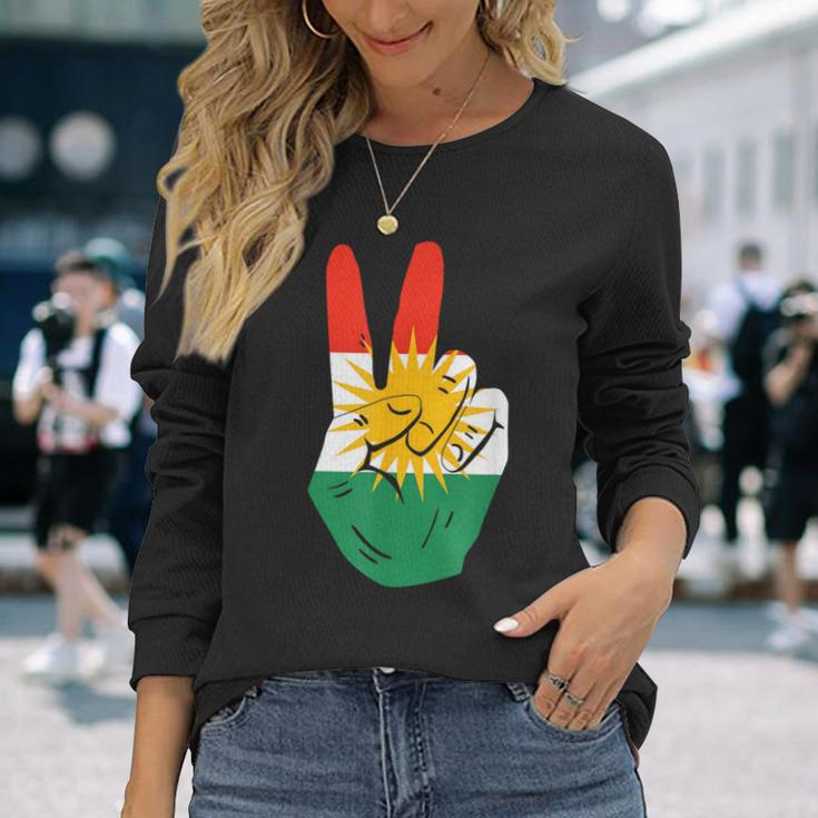 Proud Kurds Kurdistan Kurdische Flagge Peace Langarmshirts Geschenke für Sie