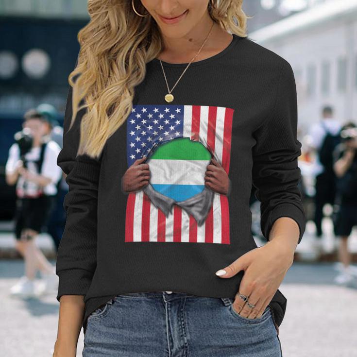 Proud Sierra Leone Roots Long Sleeve T-Shirt Gifts for Her