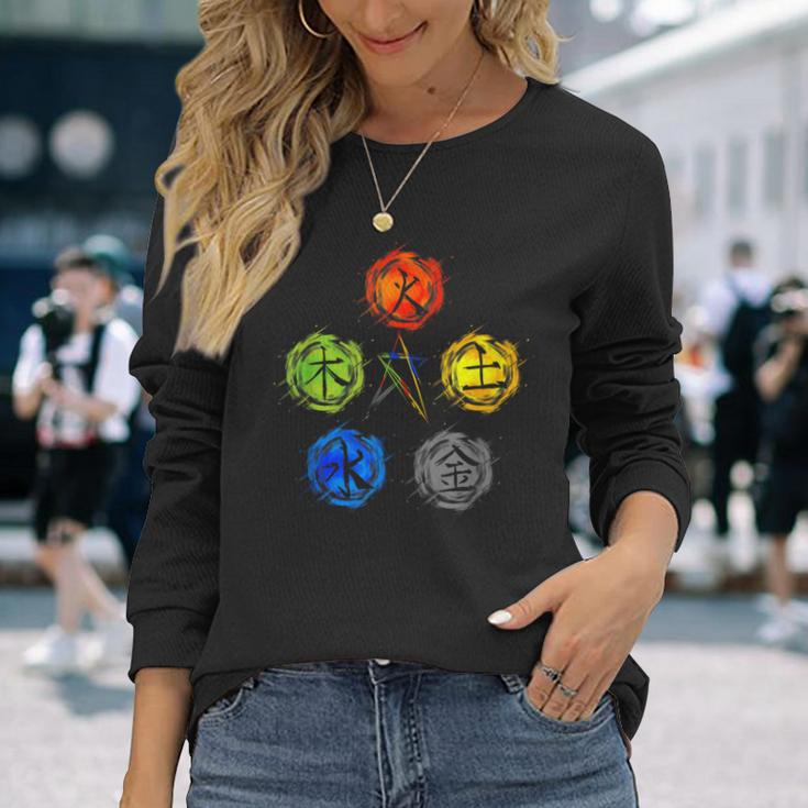 Qigong Five Elements Balance Tai Chi Long Sleeve T-Shirt Gifts for Her