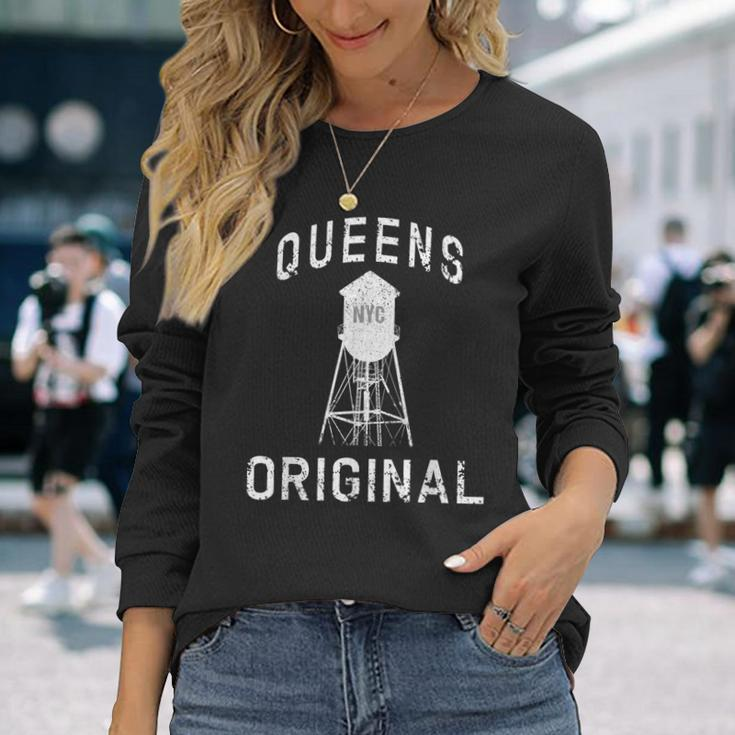 Queens Original Nyc Birthday New Yorker Water Tower Long Sleeve T-Shirt Gifts for Her