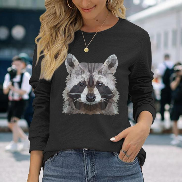 Raccoon Vintage Polygon Raccoon Langarmshirts Geschenke für Sie