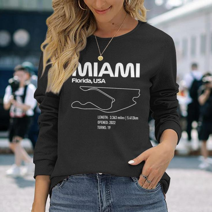 Race Track In Miami Formula Racing Circuits Sport Long Sleeve T-Shirt Gifts for Her
