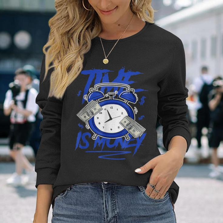 Racer Blue 5S To Match Time Is Money Shoes 5 Racer Blue Long Sleeve T-Shirt Gifts for Her
