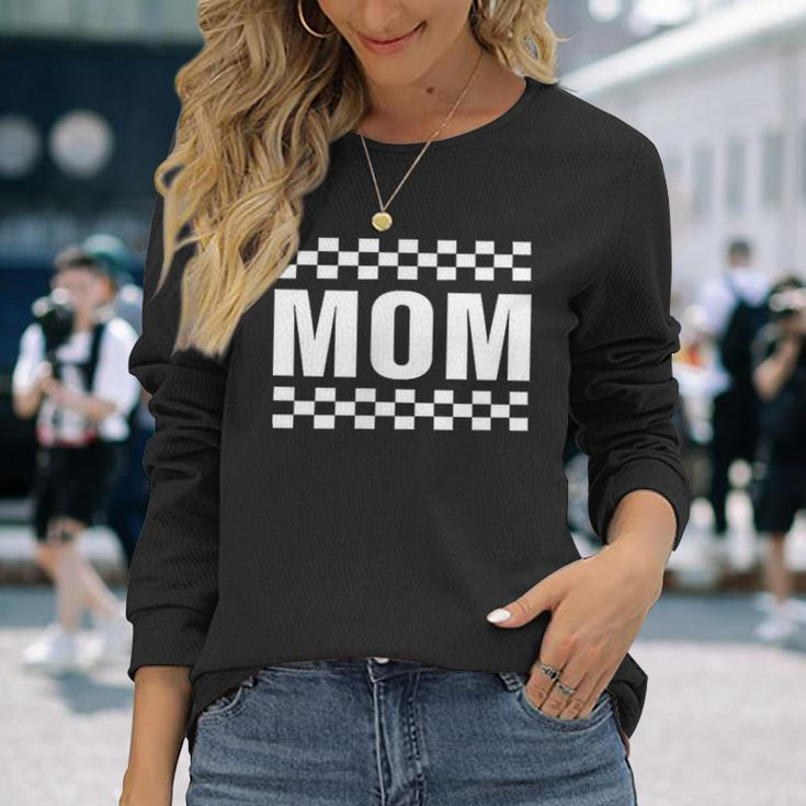 Racing Birthday Party Matching Family Race Car Pit Crew Mom Long Sleeve T-Shirt Gifts for Her