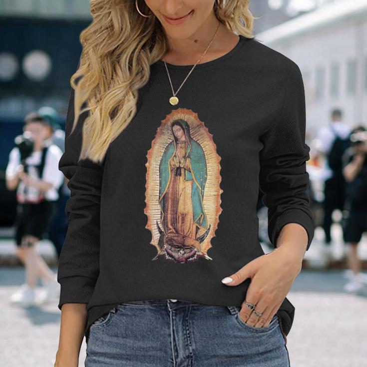 Real Our Lady Of Guadalupe Virgin Mary Catholic Long Sleeve T-Shirt Gifts for Her