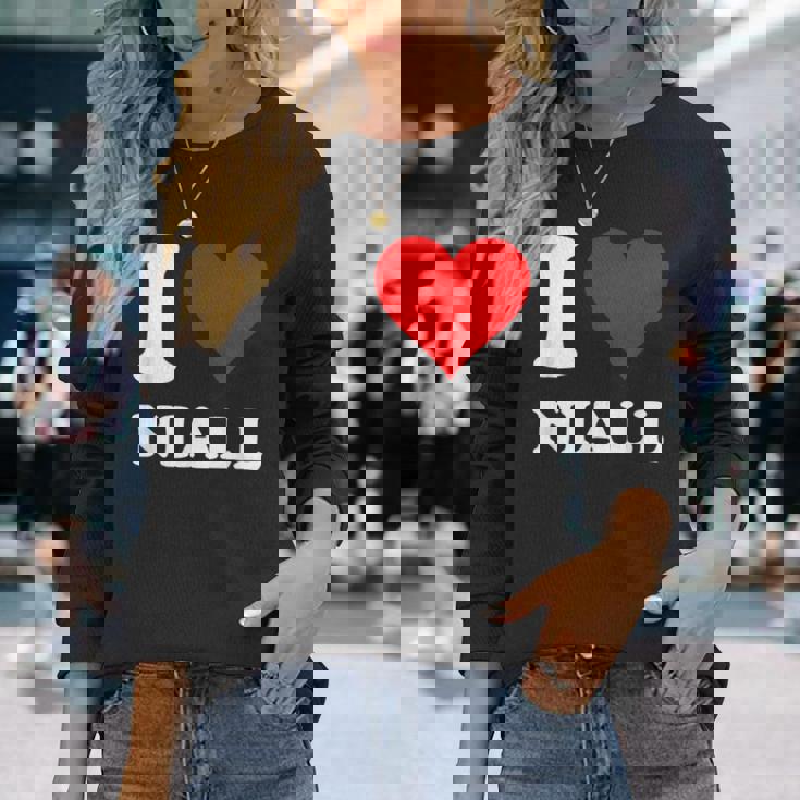 Red Heart I Love Niall Long Sleeve T-Shirt Gifts for Her