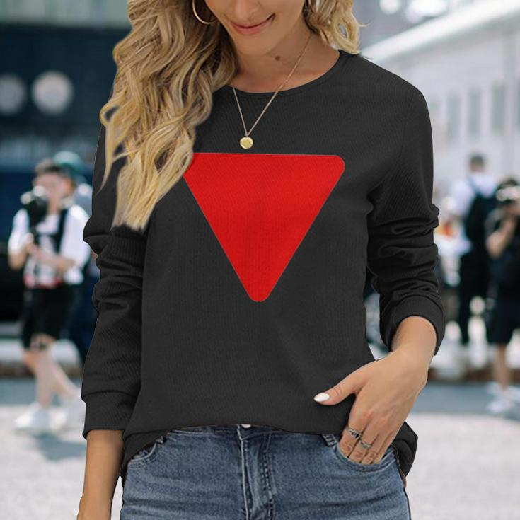 Red Triangle Symbol Of Resistance Free Palestine Gaza Long Sleeve T-Shirt Gifts for Her