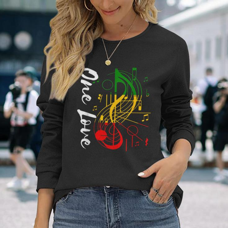 Reggae Rastafari Roots One Love Rastafarian Reggae Music Long Sleeve T-Shirt Gifts for Her