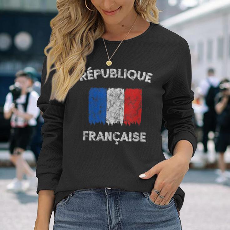 Republique Francaise Vintage French Flag Long Sleeve T-Shirt Gifts for Her